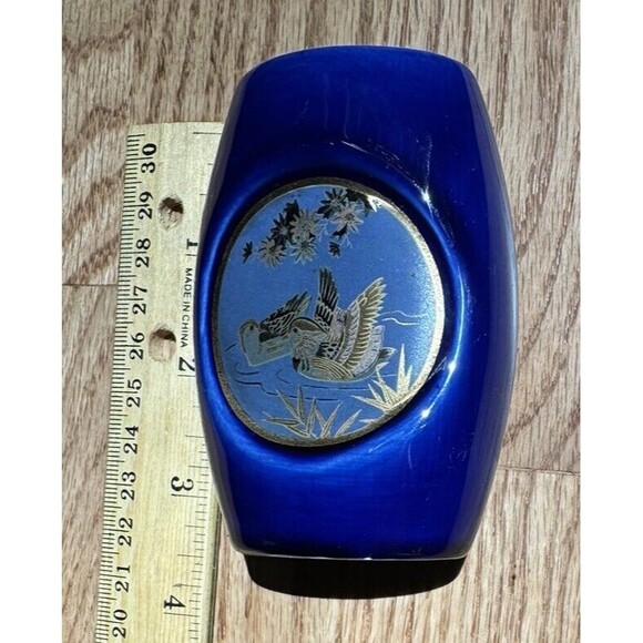 Japanese‎ Chokin Art Style Mini Vase 3.5” X 1” Ancient Form Of Japanese Gilding - Picture 4 of 9